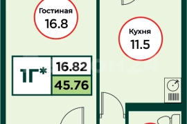 1-комн, 4 этаж, Красноярск, пос Солонцы 