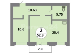 2-комн. 8 этаж, Соколовская 52, Красноярск